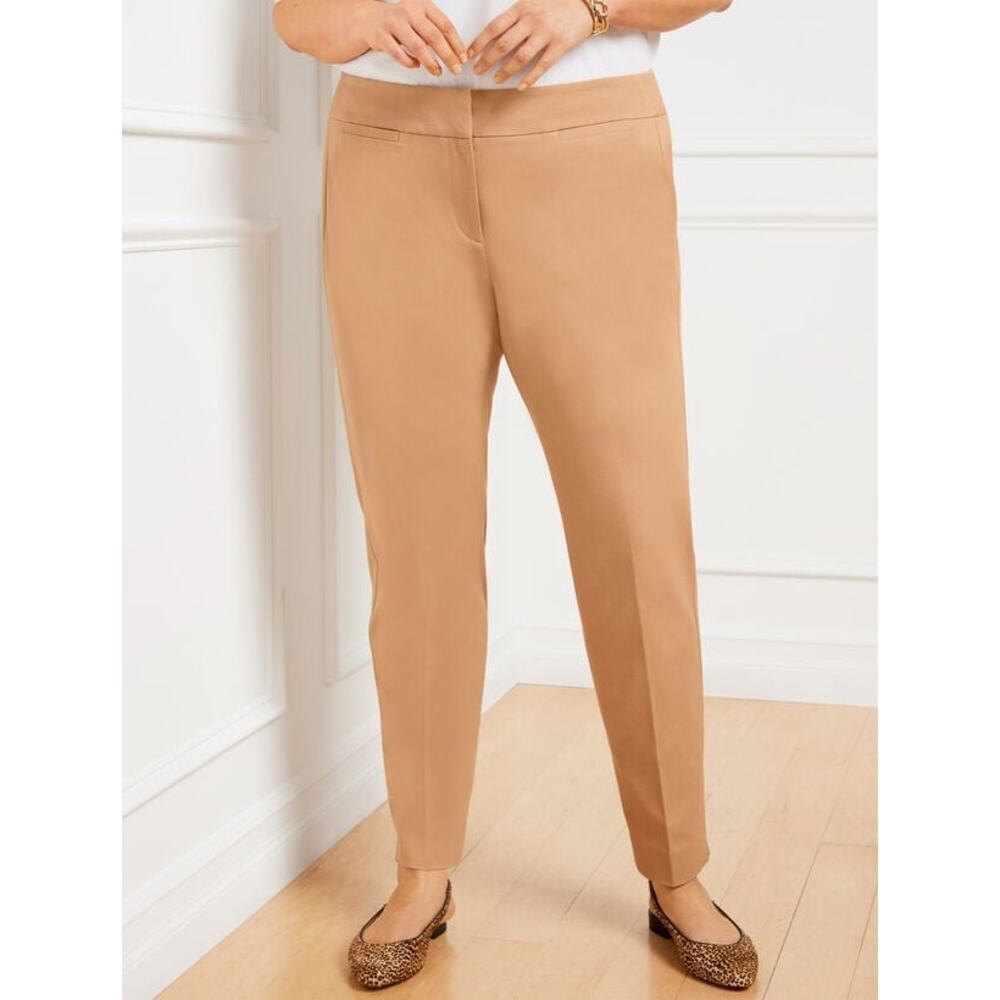 NWT TALBOTS bi stretch Chatham Slim Leg Ankle Pants Toasted Coconut 16P PETITE